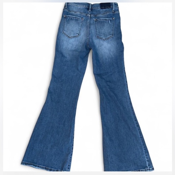 Risen jeans dolly high rise Flared boots cut jewelry pockets Jeans 9/28 bling - Picture 3 of 6